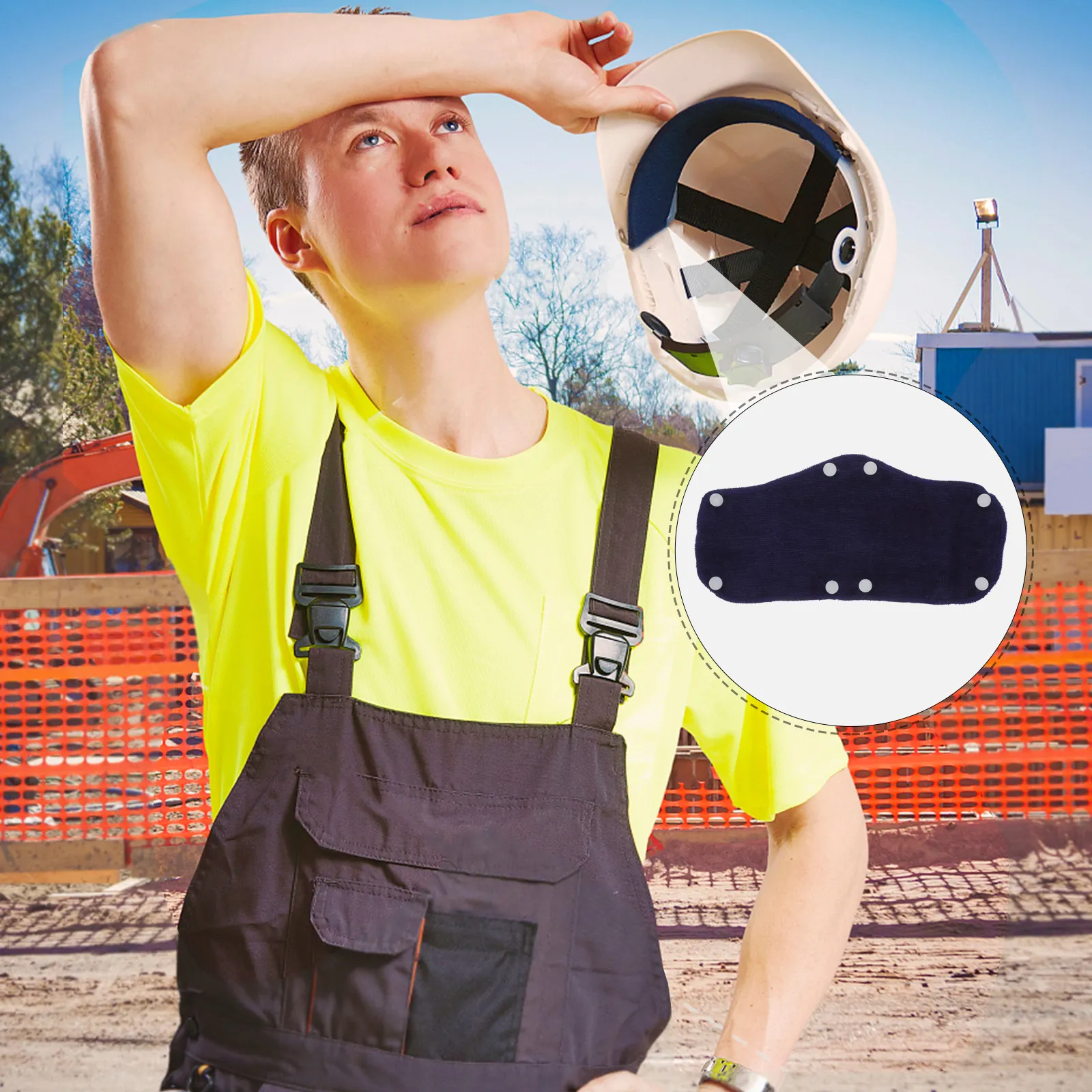 

5Pcs Safety Sweatband Reusable Hardhat Sweatbands Buckle Design Soft Absorbing Sweat Liners Construction Hard Hat