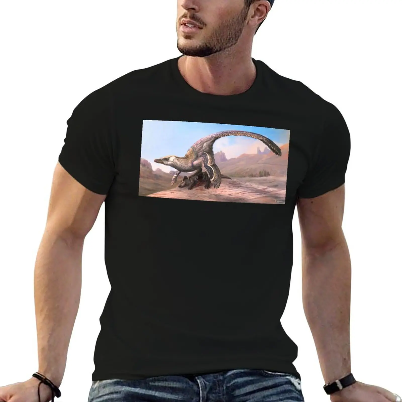 Velociraptor and Protoceratops (deceased) T-Shirt Lightweight Hiking T-Shirt