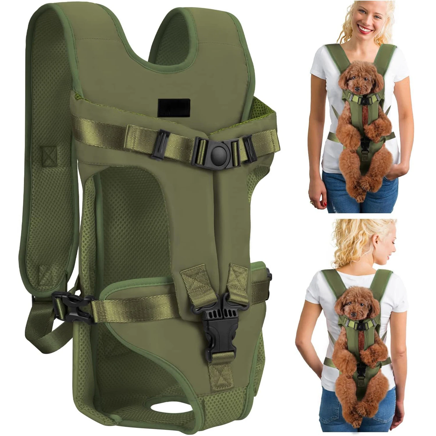 

Pet Front Dog Carrier Backpacks for Small Medium Dogs Adjustable Dog Front-Facing Pet Dogs Backpack for Hiking Cycling