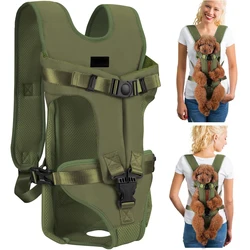 Pet Front Carrier Mochilas para cães pequenos e médios, Mochila ajustável de mãos livres para cães, Gatos respiráveis Outdoor Travel Bags