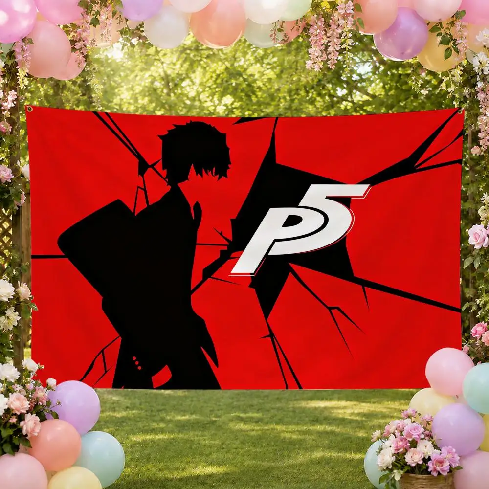 Game Japanese RPG Series Persona Flags Fan Banner Tapestry Wall Hanging Garage BarDorm Camp Party Outdoor Home Decor Gift