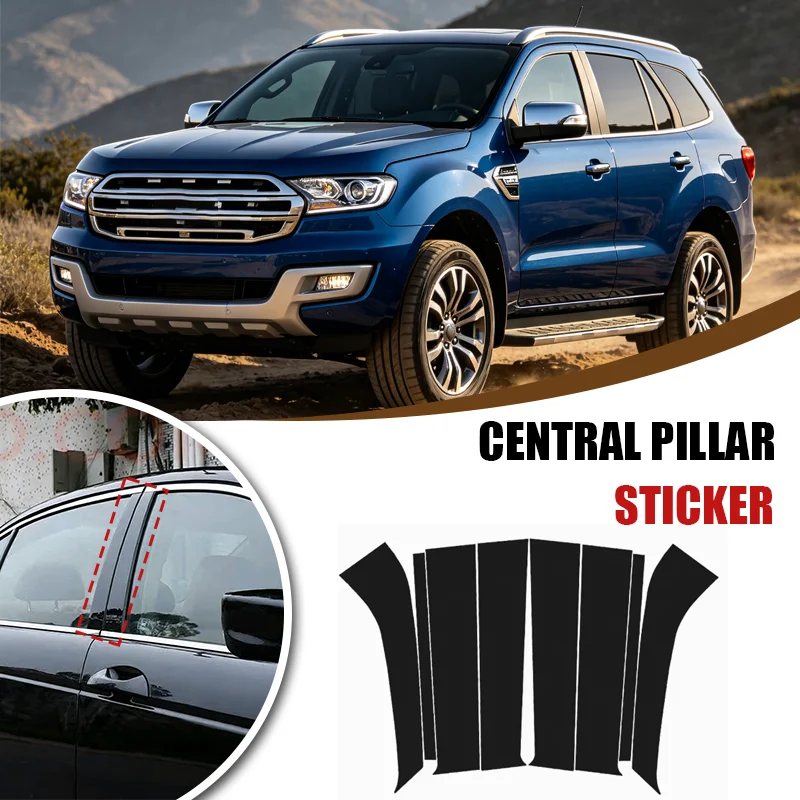 

For Ford Everest 2016-2021 2017 2018 2019 2020 Carbon Fiber Window Door Column Deal B C Pillar Post Cover Trim Sticker
