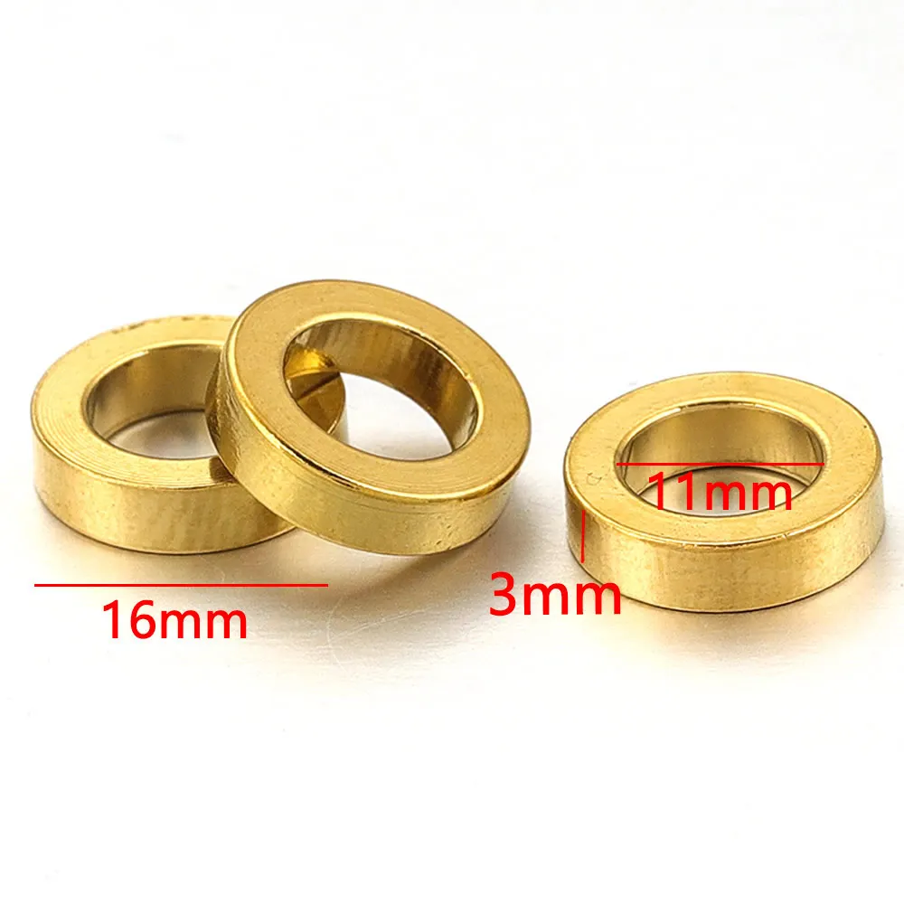 10pcs Stainless Steel No-Fade Gold Plated PVD Large Hole Spacer Bead DIY Bracelet Necklace Jewelry Making Accessories Wholesale