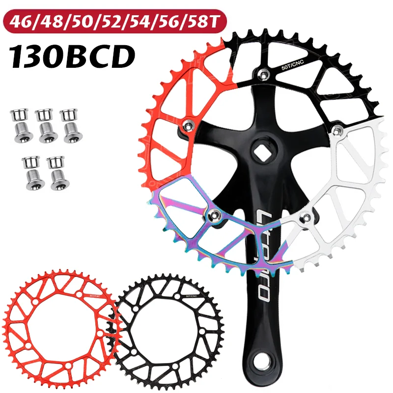 

Легкопро 130bcd Звездочка Шатун Квадратный Конус Для Складной Велосипедный Шатун Bmx 52 Зубца Bcd 130 50t 48t 46t Велосипедная Корона с 5 отверстиями
