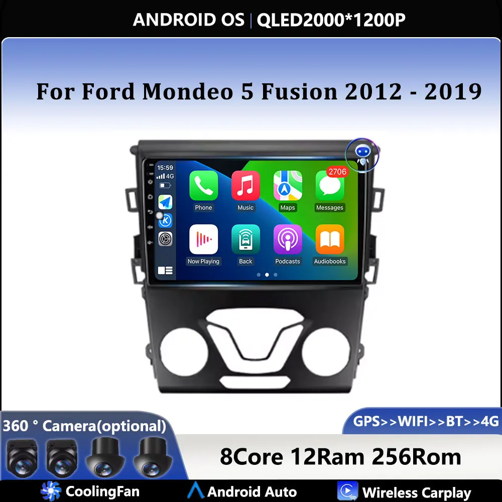 

Android Carplay Auto для Ford Mondeo 5 Fusion 2012 2013 2014 2015 2016 - 2019 автомобильное радио навигация GPS мультимедийный видеоплеер