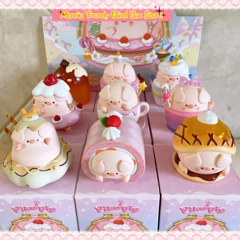 

В наличии, натуральная серия Pikopig Pig Dessert, слепая коробка, алмазный сахар, свинья, сердце девушки, ручное офисное милое автомобильное украшение, каваи, подарки