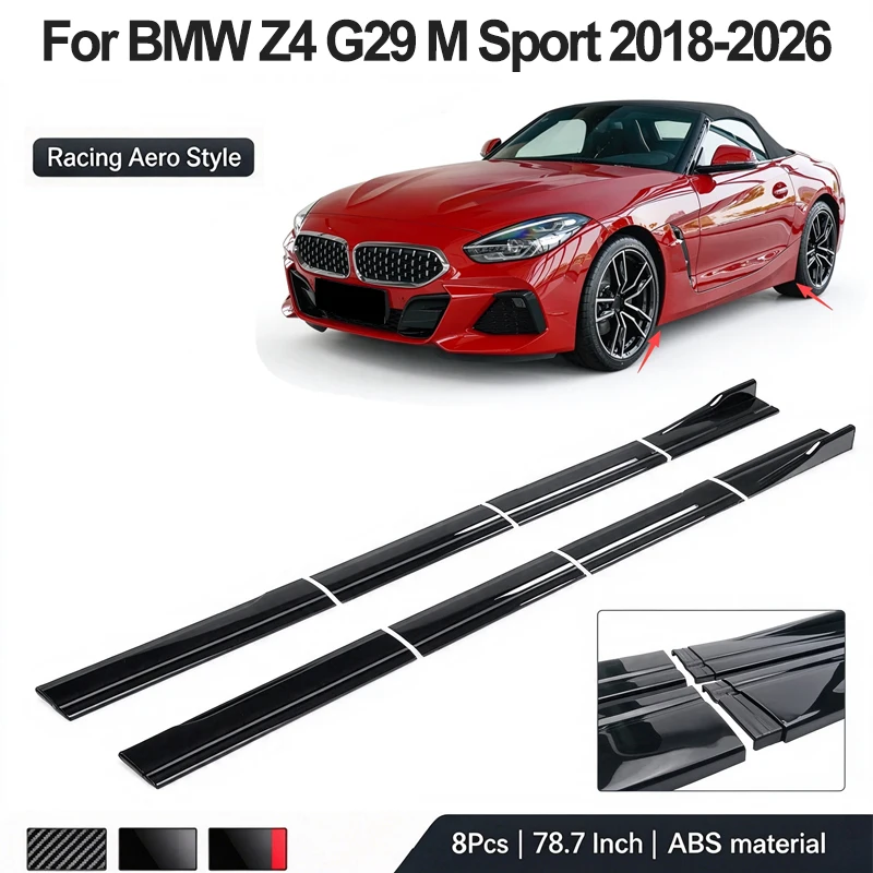 78.7Inch/2M Side Skirt Extension Lip For BMW Z4 G29 (G4Z) Roadster M Sport 2018-2026 2019 Racing Side Spoiler Car Mod Body Kit