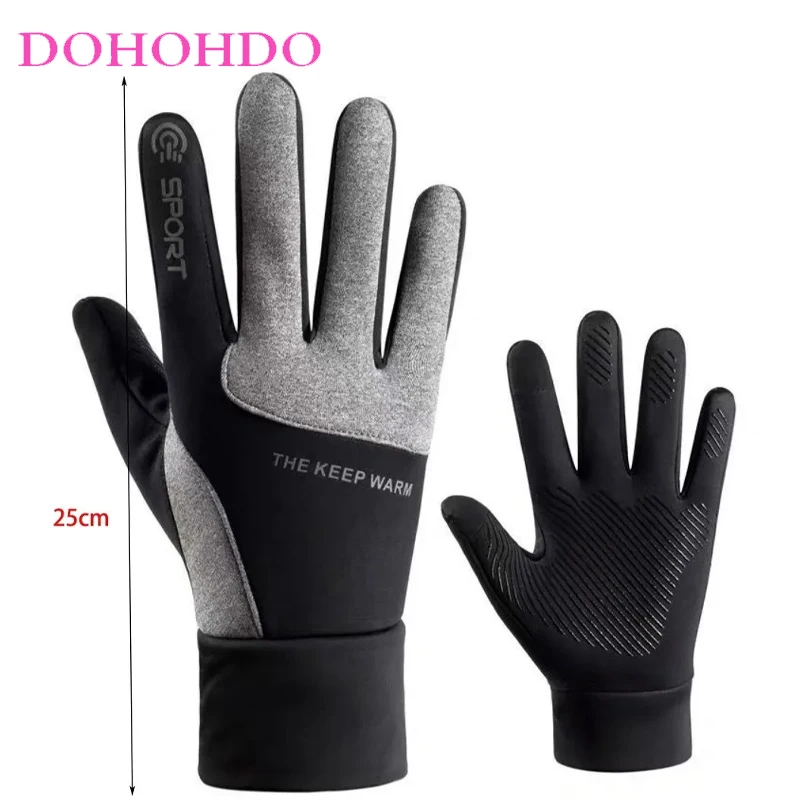 جديد الشتاء قفازات النساء شاشة تعمل باللمس مقاوم للماء الدراجات اللياقة البدنية تسلق الجبال في الهواء الطلق عدم الانزلاق قفازات رياضية الرجال السود Perчатки #6