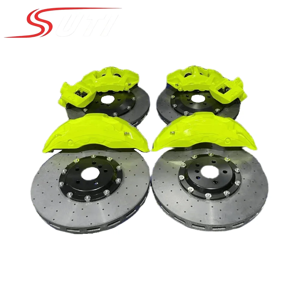 10 Pot Front & 4 Pot Rear Carbon Ceramic Brake Kit, High Performance Upgrade Set Compatible with M2 M3 M4 M5 M8 G87 F87 G80 G82