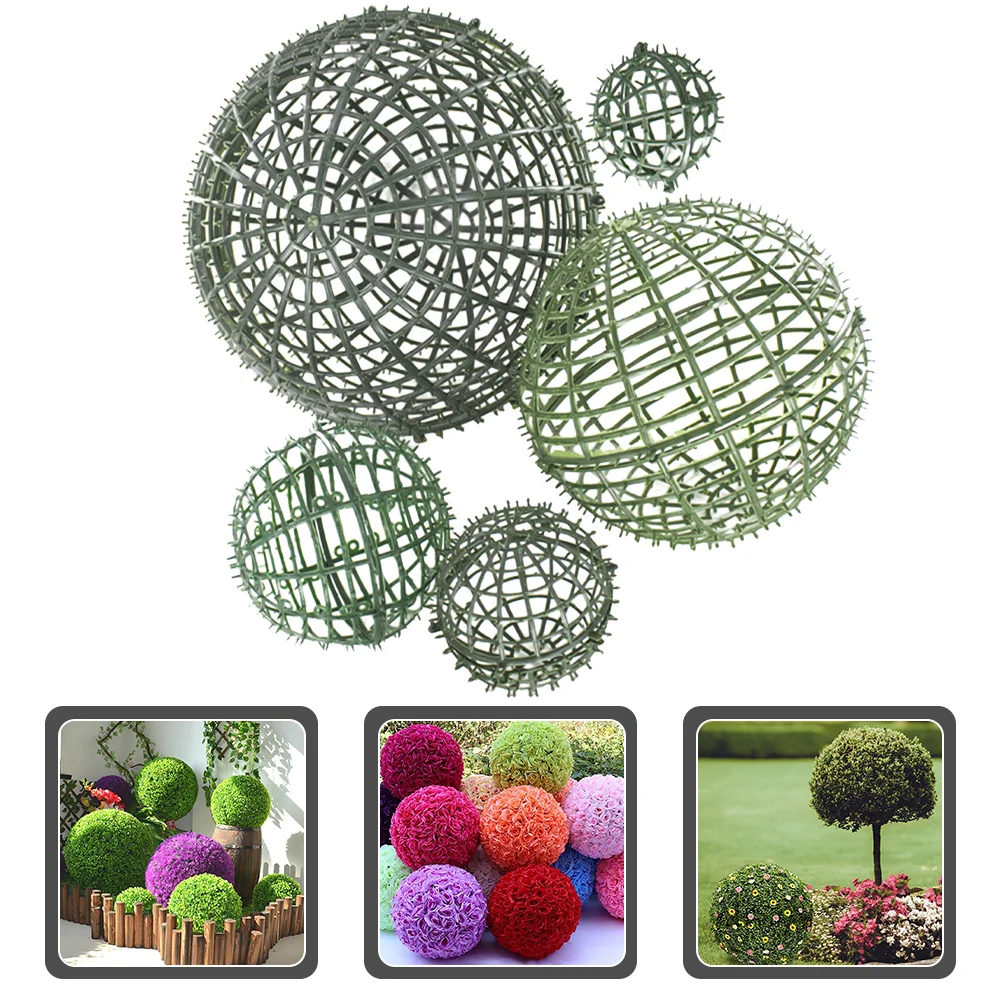 

Garden Spheres for Planters Artificial Plants Decorative Topiary Cage Poinsettia Garland with Lights