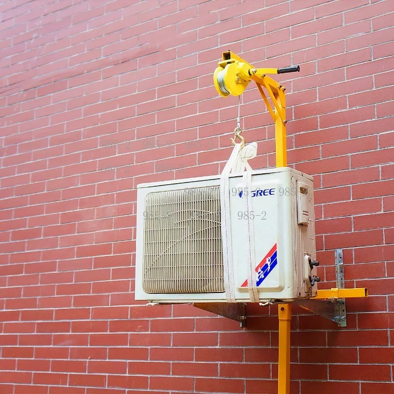 Hand Cranked Winch Small Crane for Air Conditioner Lifting Dismantling Hoisting Tool