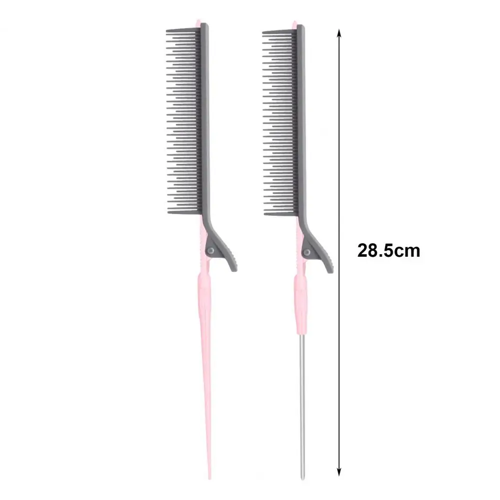 2Pcs/Set Clip Hair Comb With Fine Steel Needle Hair Cutting Partition Comb Barber Highlight Dyeing Comb Salon Hairdressing Tool