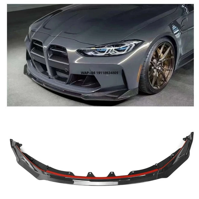 

New V Style Pure Carbon Fiber Front Bumper Spoiler Lip for M3 M4 G80 G82 G83 2021+ Front Lip