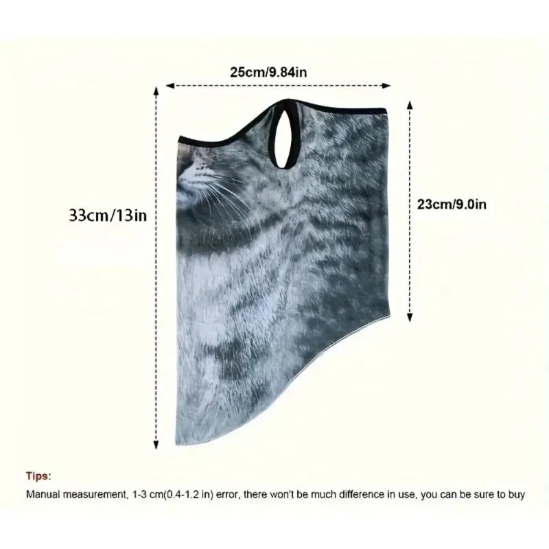 For Outdoor Cycling 3D Animal Cat Design Summer Full Face Neck Protector Sun Shield Breathable Quick Dry Polyester Helmet Liner