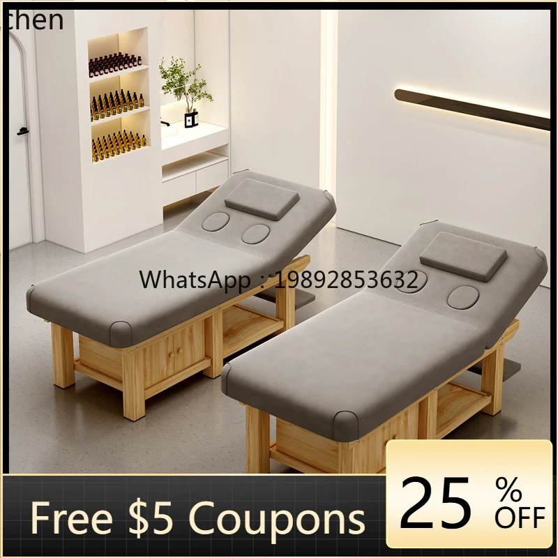 multifunctional solid wood beauty bed, massage bed, special ear bed for beauty salon, eyelash bed