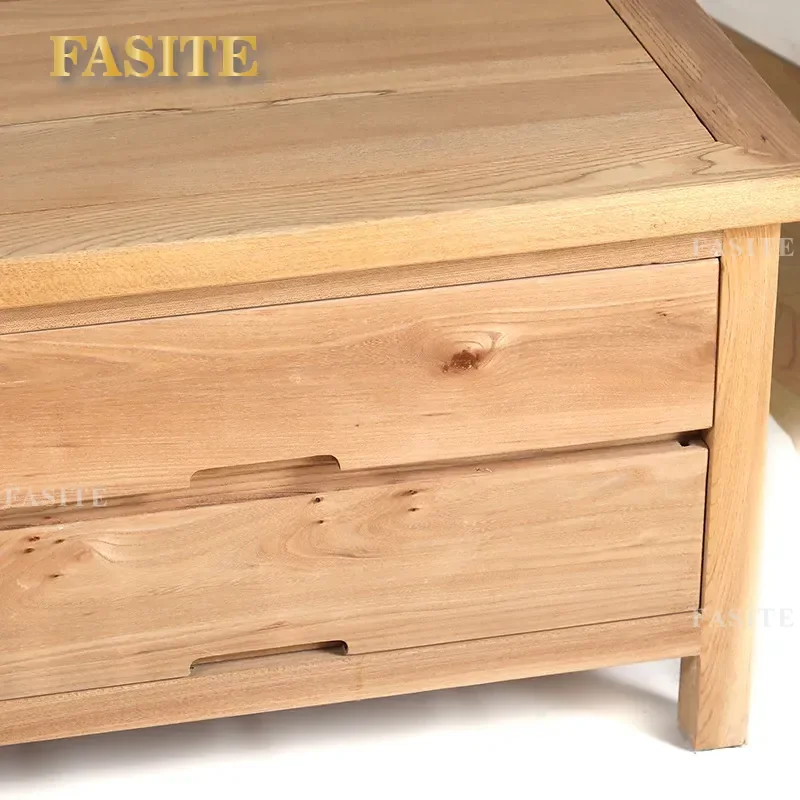 For Simple Solid Wood TV Cabinet Audio Visual Cabinet Fashion Combination Low Floor Video Cabinet Paint Free Multi Functional