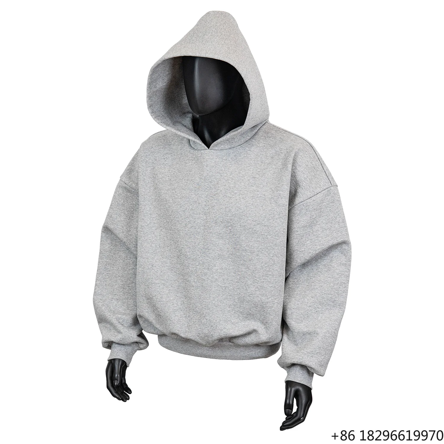Custom Brand Logo Heavyweight 600 Gsm Men's Fleece Hoodie Cotton Thick Blank Oversized Boxy Fit Cropped Hoodies