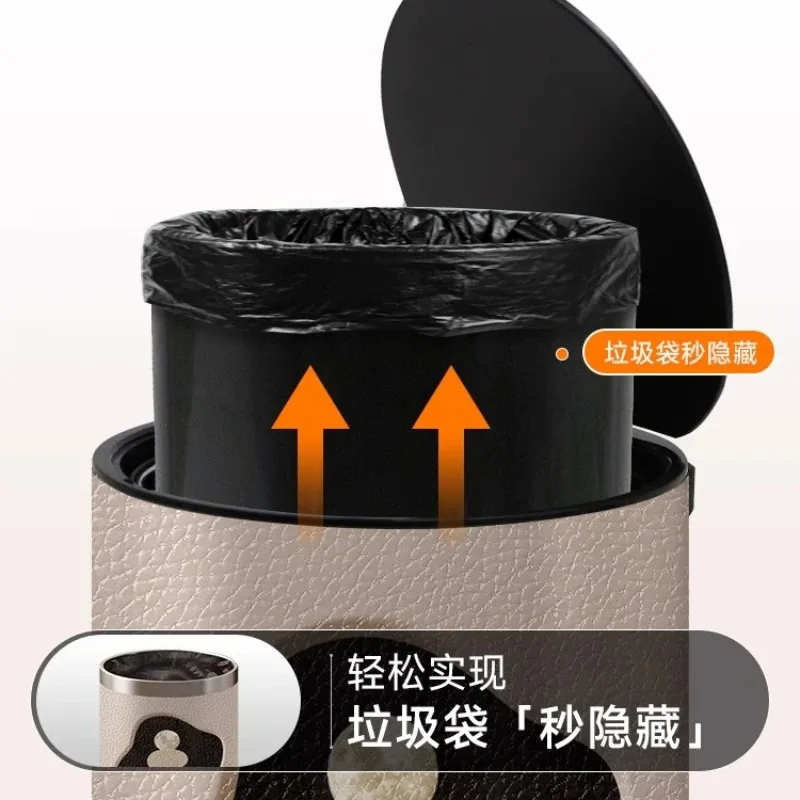 صناديق نفايات جلدية للمطبخ عالية الجودة على طراز القرون الوسطى، غطاء دواسة مصمم اقتصادي فريد من نوعه، أثاث منزلي منفصل