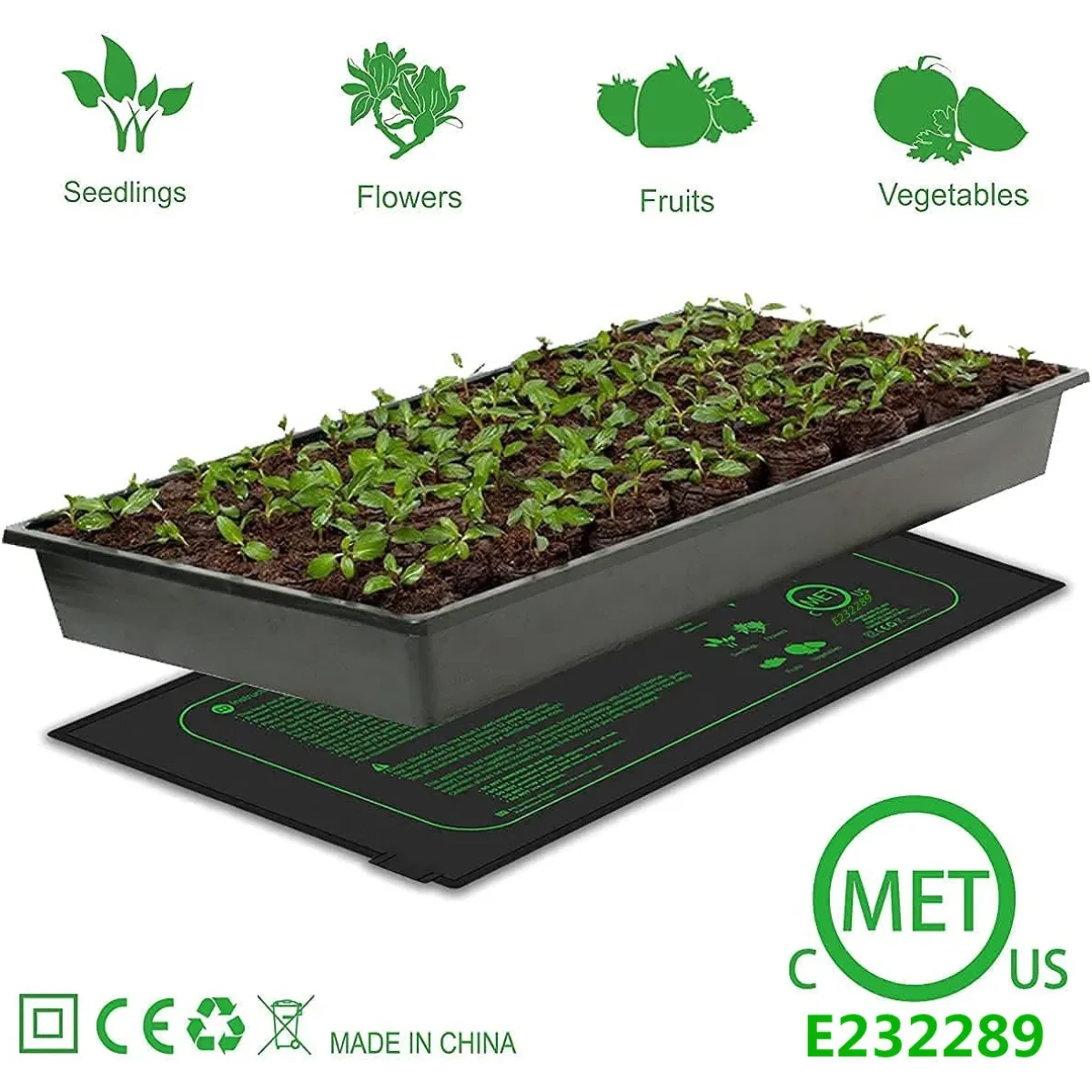 

Seedling Heating Mat Indoor Plants Germination Waterproof Heating Pad Propagation Clone Starter Mat US Plug