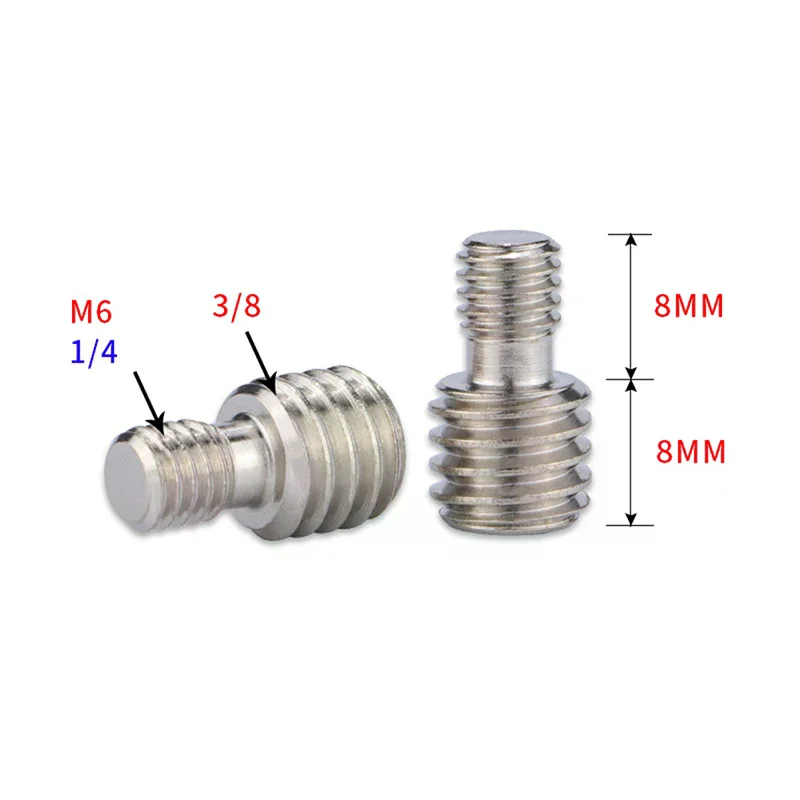 M6 1/4 Or 3/8 Male To Male Screw Mount Adapter For Camera Tripod Camera Photography Accessories