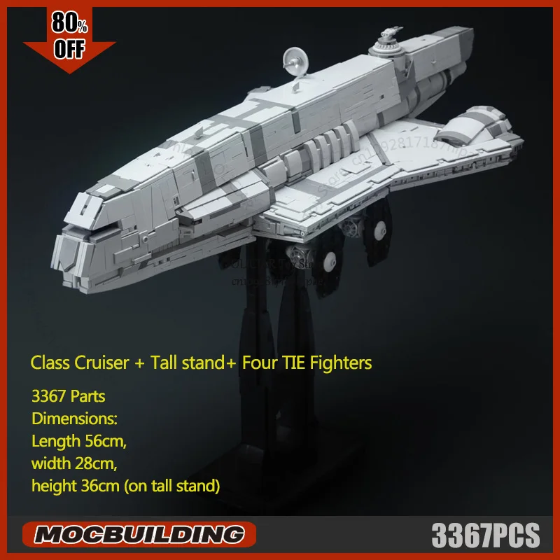UCS Movie Moc Building Blocks Class Cruiser With Stand Starfighter Transport Technology Bricks Toy Collection Display Xmas Gifts