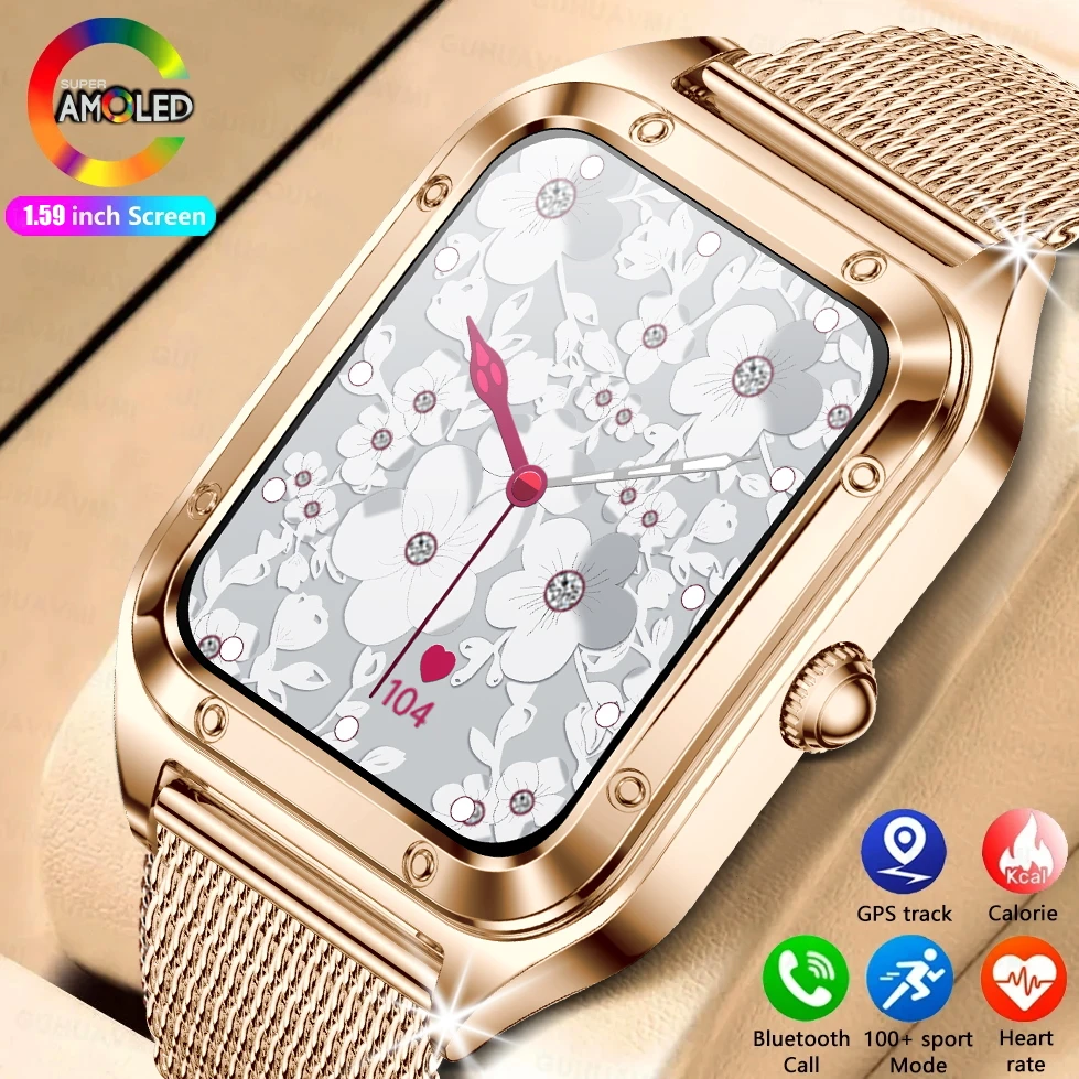 

2024 New For HUAWEI High-end Luxury Women Smart Watch 1.57"AMOLED Screen Heart Rate Bluetooth Call Waterproof Fashion Smartwatch