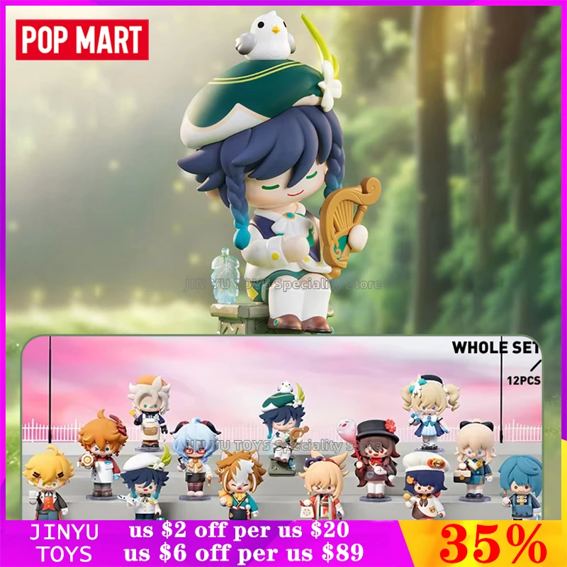 

POP MART Genshin Impact Dress-Up Dreams Themed Chibi Series Blind Box Cute Anime Figure Fashion Desktop Ornaments Guess Bag Toys