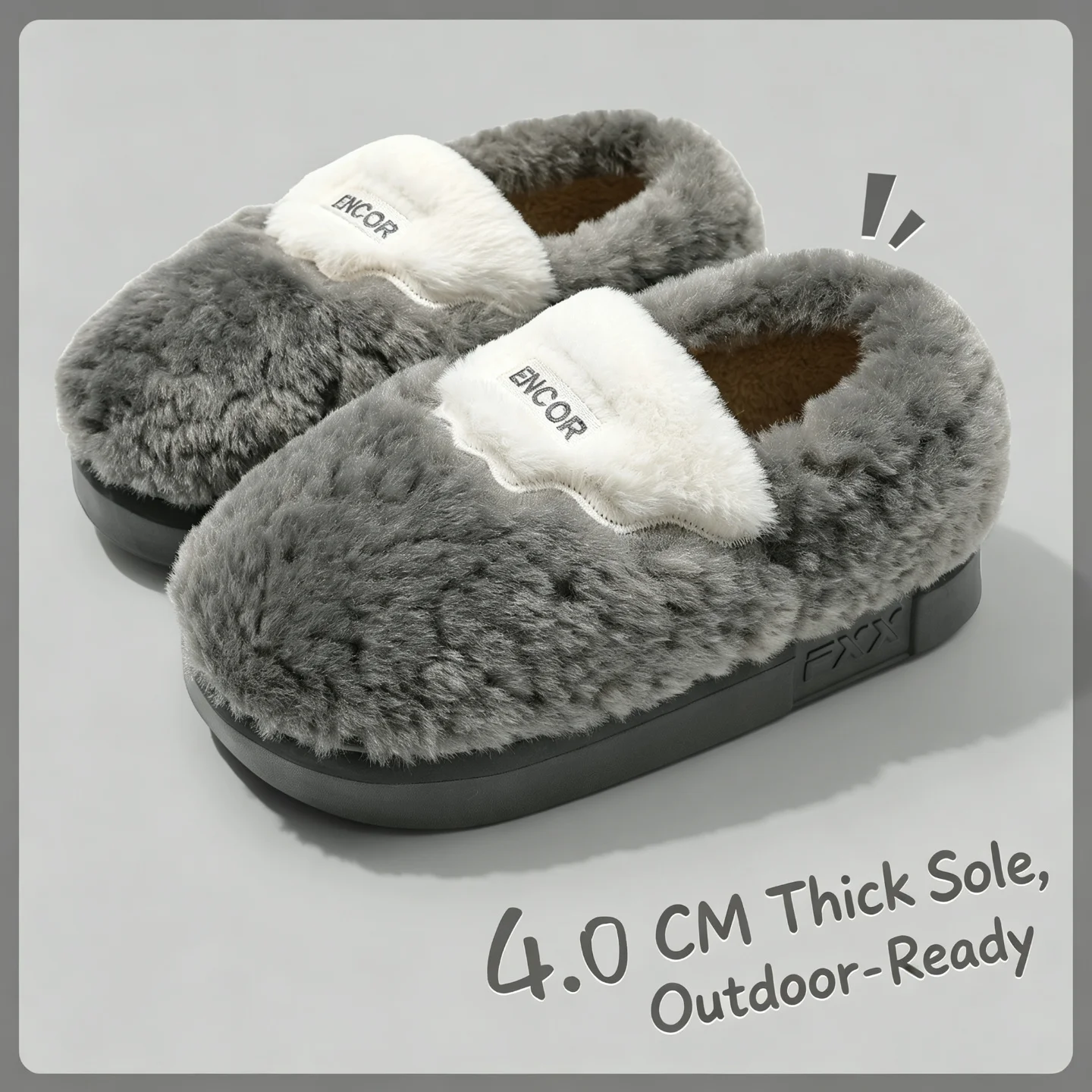Winter Super Warme Hausschuhe für Damen und Herren, dicke Sohle, Plüsch, weich, bequem, für drinnen, Baumwolle, flauschig, Paar-Schuhe, Freizeit – Detail 3