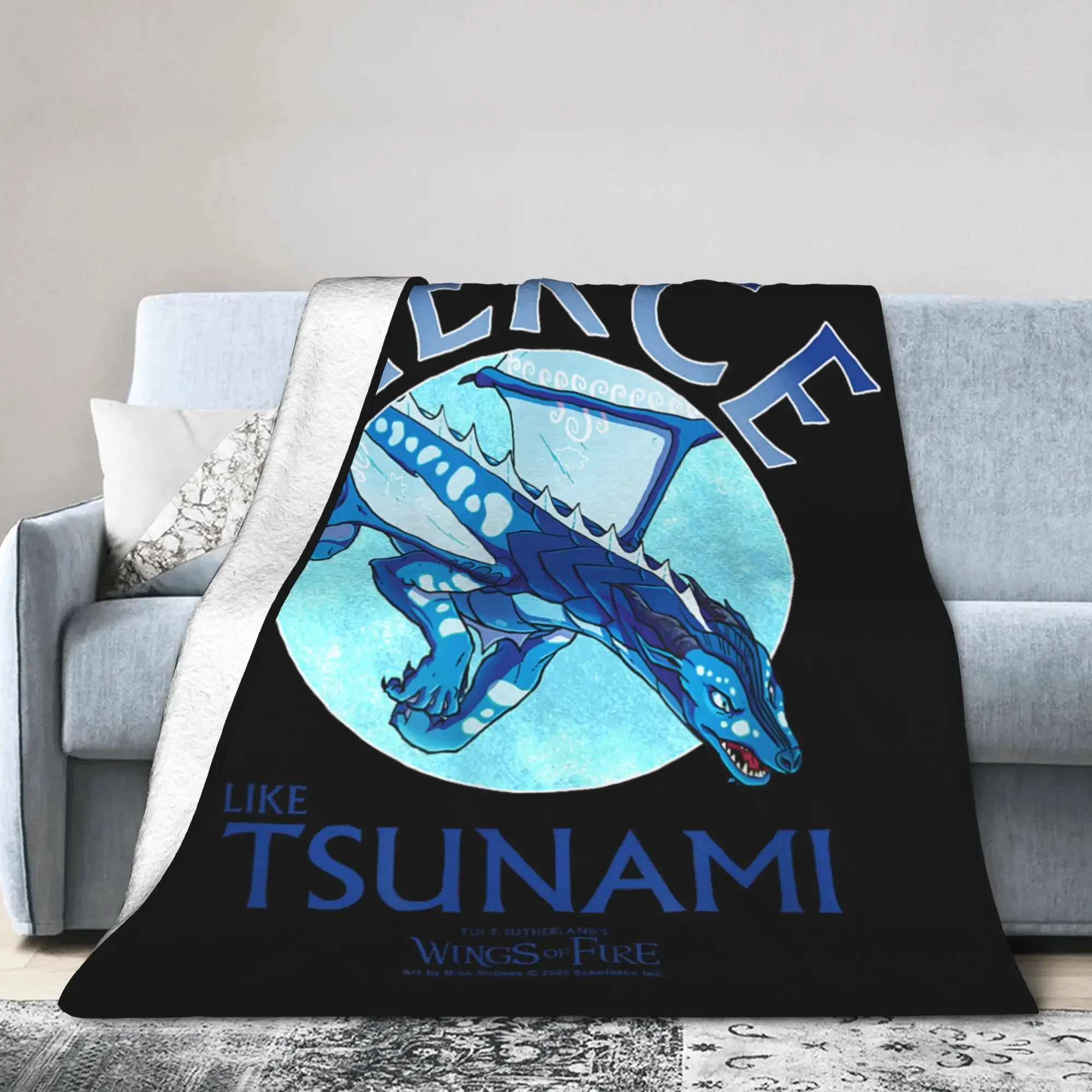 

Wings of Fire Fierce Like Tsunami Flannel Blanket Dragons Awesome Throw Blanket for Bedspread xcm Lightweight