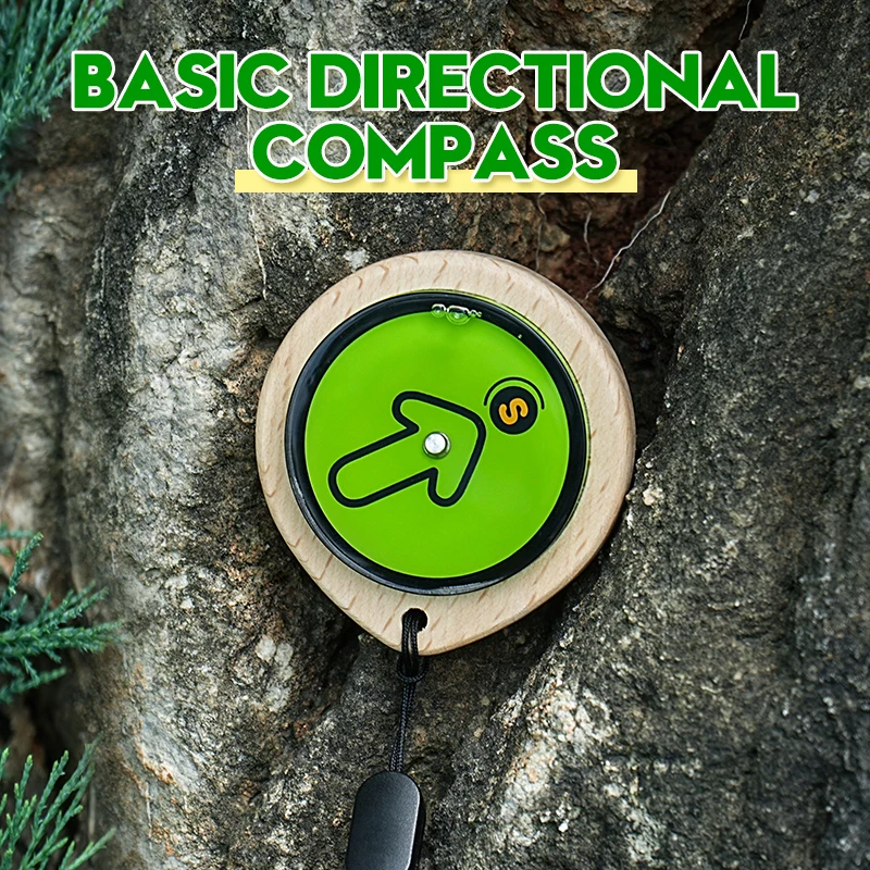 

New Elm Wood Compass Student Outdoor Orientation Compass Upload Image Educational Tool for Navigation