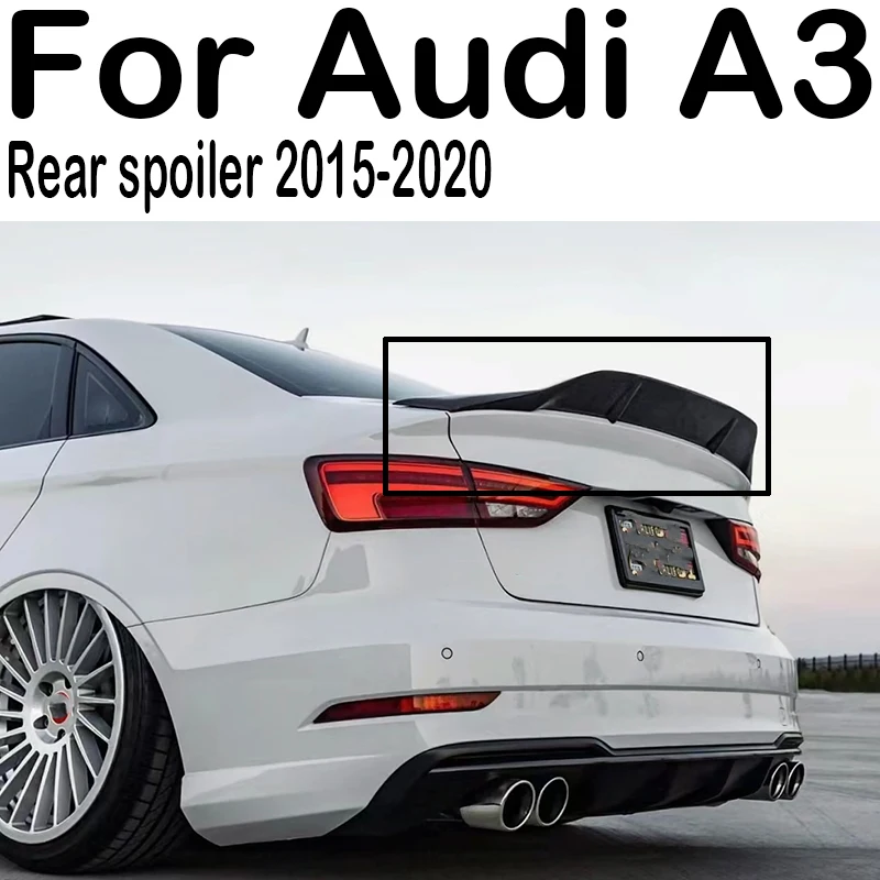 

Suitable for Audi A3 S3 RS3 R style rear trunk lid carbon black spoiler body sports modification kit 2015 16 17 18 19 20