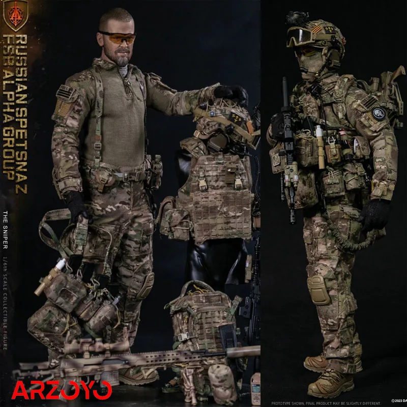 [2024 Q2] DAMTOYS 78100 1/6 Russian Spetsnaz FSB Alpha Group Sniper Action Figure 12-inch Male Soldier Figurine Full Set Model