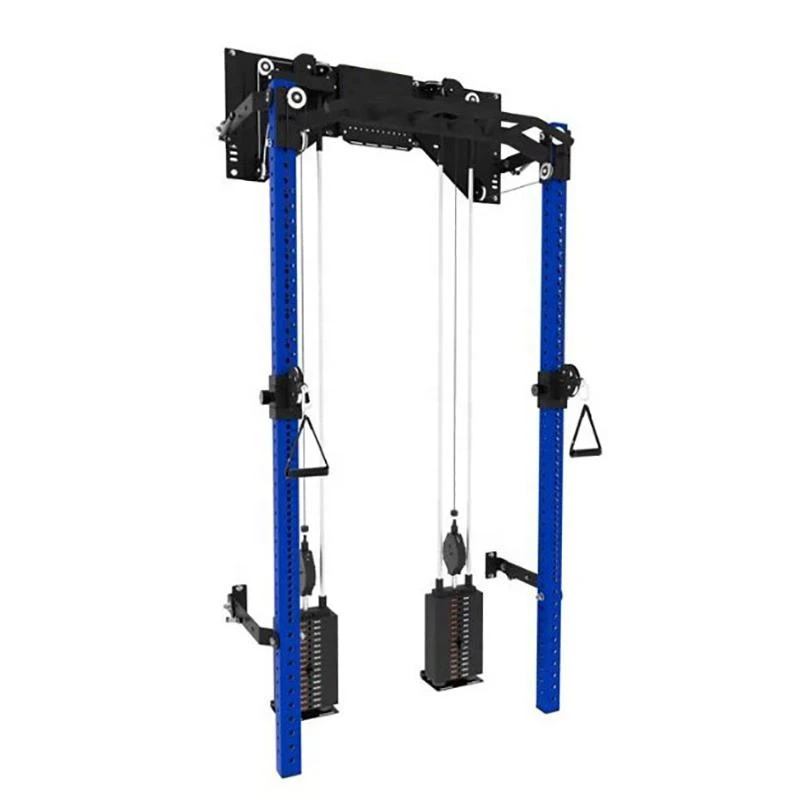 Foldable Wall Mounted Functional Trainer Cable Machine Dual Weight Stack Compact Home Gym Workout Equipment For Full Body