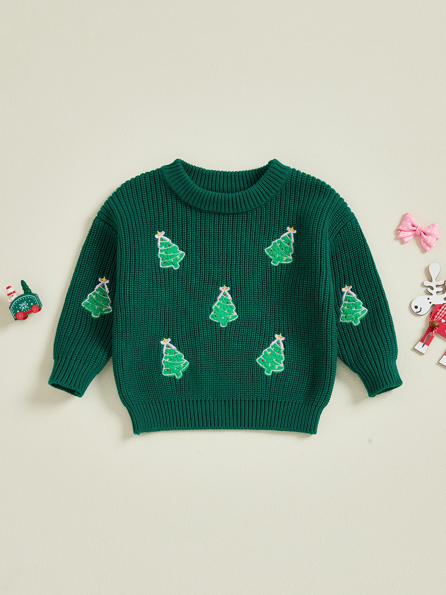 

Милые детские праздничные пуловеры с праздничным дизайном елки. Уютные вязаные джемперы для малышей для рождественских торжеств.