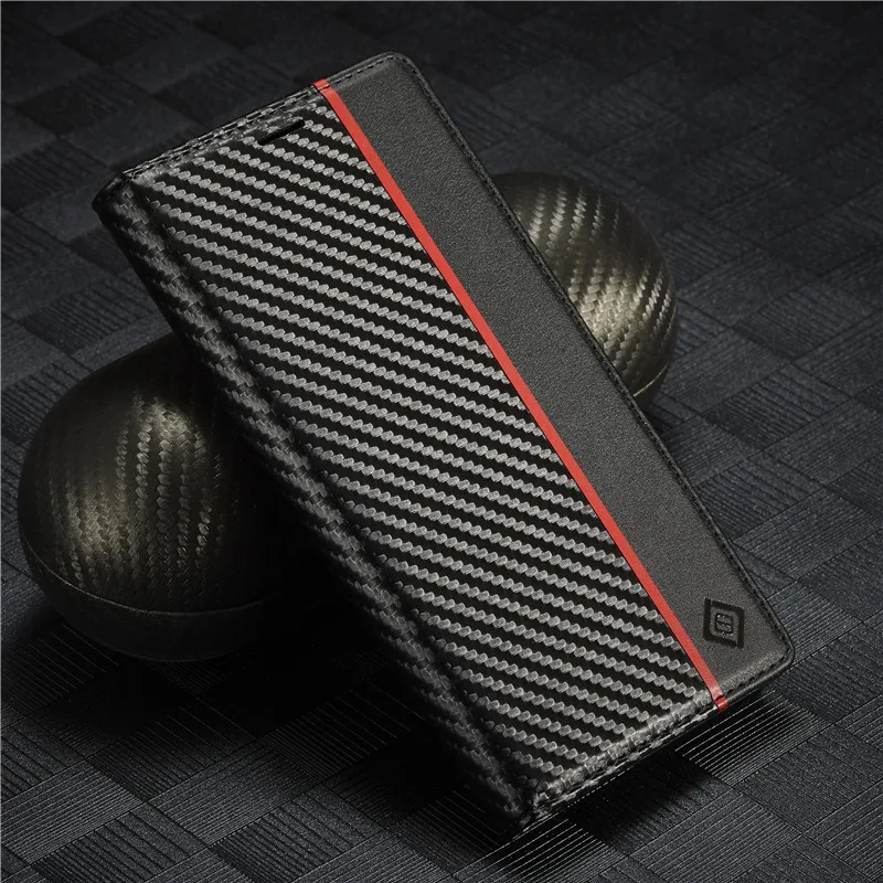 Carbon Fiber Magnetic Wallet Case For Xiaomi Redmi Note 12 12S Note12 Pro Flip Leather Book Cover