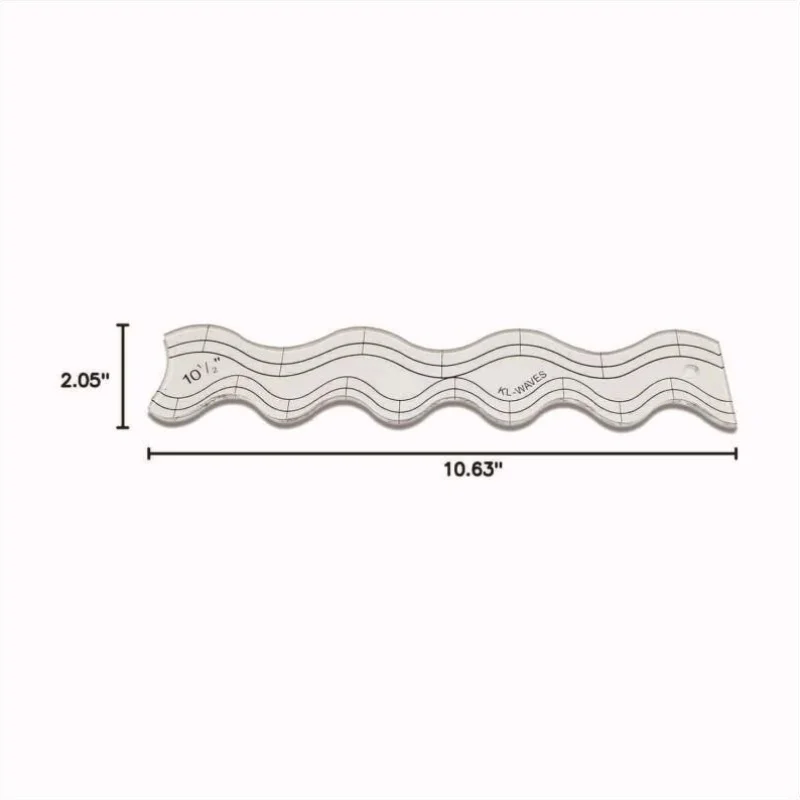 1/2 Piece Set of Quilted Ruler Templates with Wavy Edges, Suitable for Home Sewing Machines, Transparent Rulers for Furniture, Precision Sewing Rulers for Patchwork and DIY Crafts