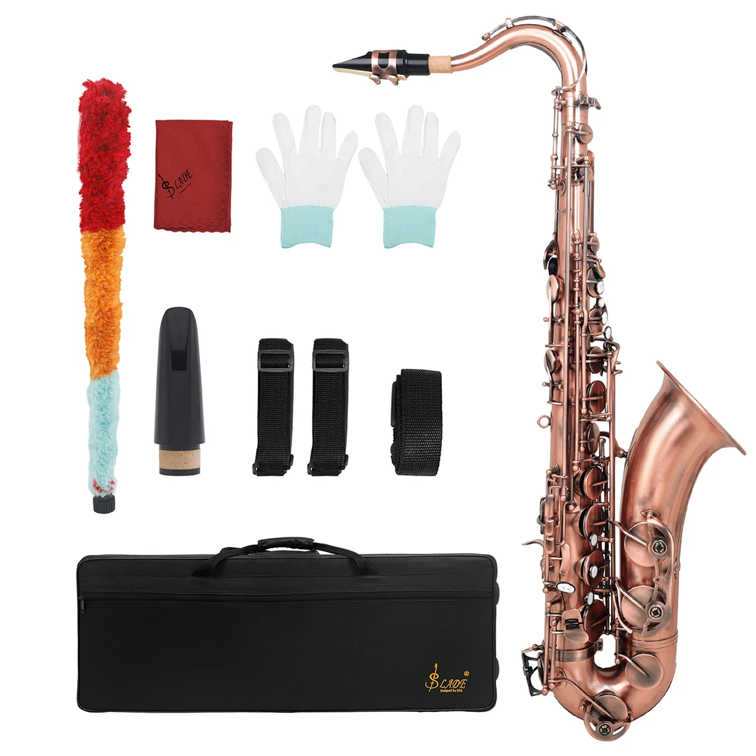 Tenor Saxophone Professional Lowering B-Tone Brass Tube Carved Accept OEM Retro Saxophone
