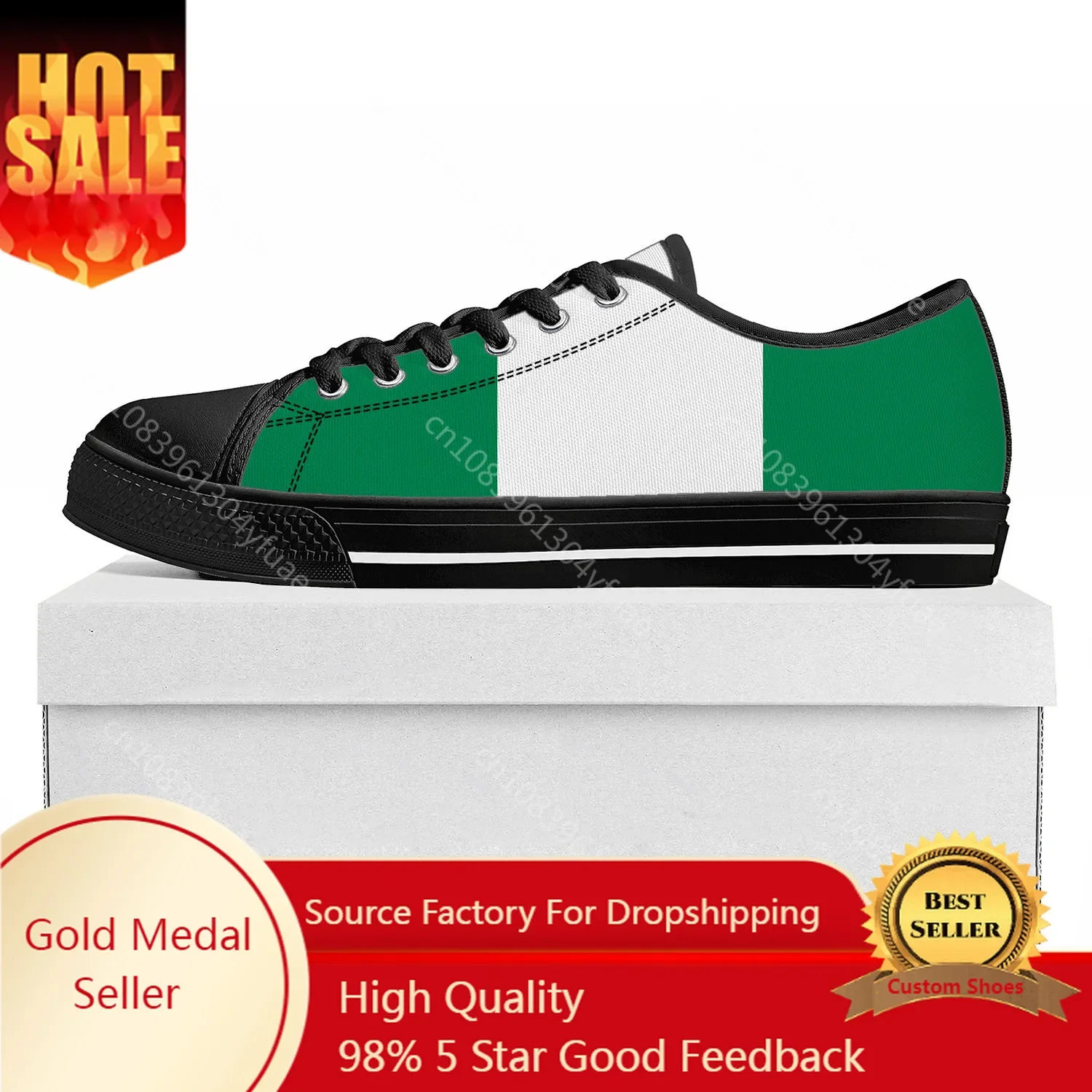 

Nigerian Flag Low Top High Quality Sneakers Mens Womens Teenager Canvas Sneaker Nigeria Prode Casual Couple Shoes Custom Shoe