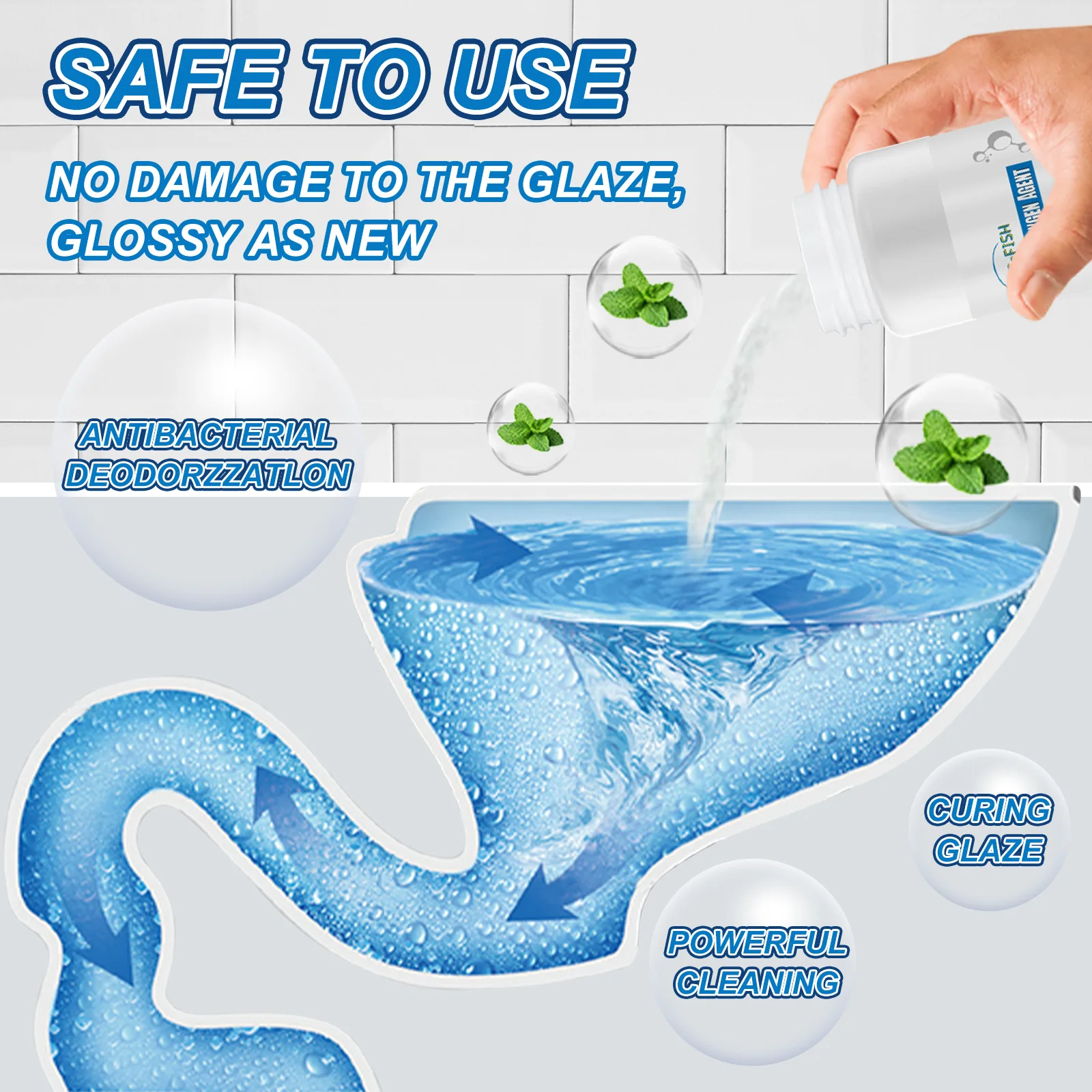 Toilet Active Oxygen Agent Powerful Pipe Dredging Agent Sewer Dredge Deodorant Kitchen Sink Drain Cleaning Tools Free Shipping