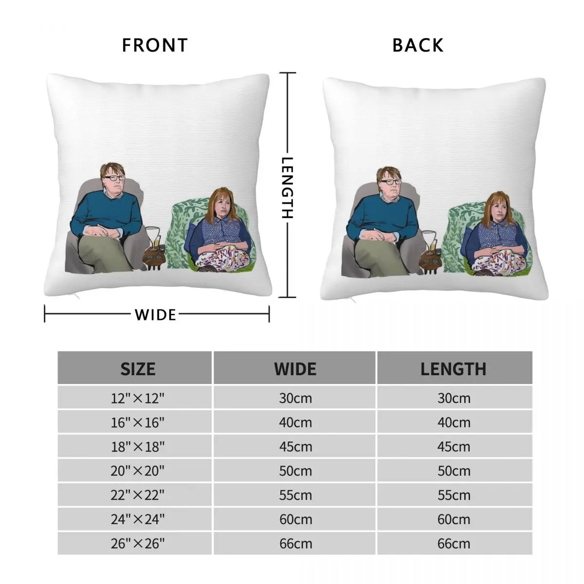 Giles And Mary Gogglebox Square Pillowcase Polyester Linen Velvet Pattern Zip Decor Throw Pillow Case Sofa Seater Cushion Cover