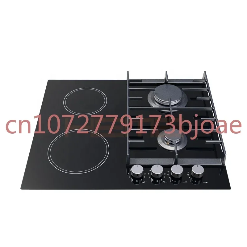 

OEM/ODM Home Kitchen Appliance Multifunction Ceramic Glass Panel 4 Burners Hybrid Combination Cooktop