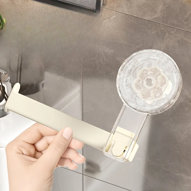 Wall-Mounted Toilet Paper Holder with Suction Cup-Self-Adhesive No-Drill Installation Multipurpose Tissue Roll Organizer Rack