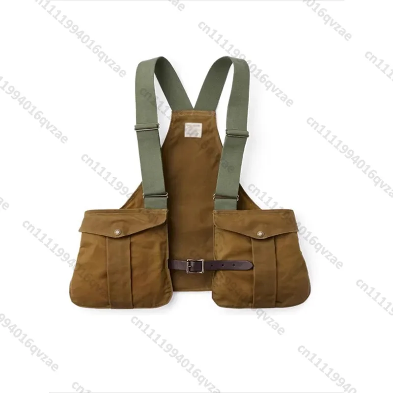 American-style Retro Overalls Camping Pocket Vest Men's Loose Retro Functional Wear Shoulder Vest Jacket