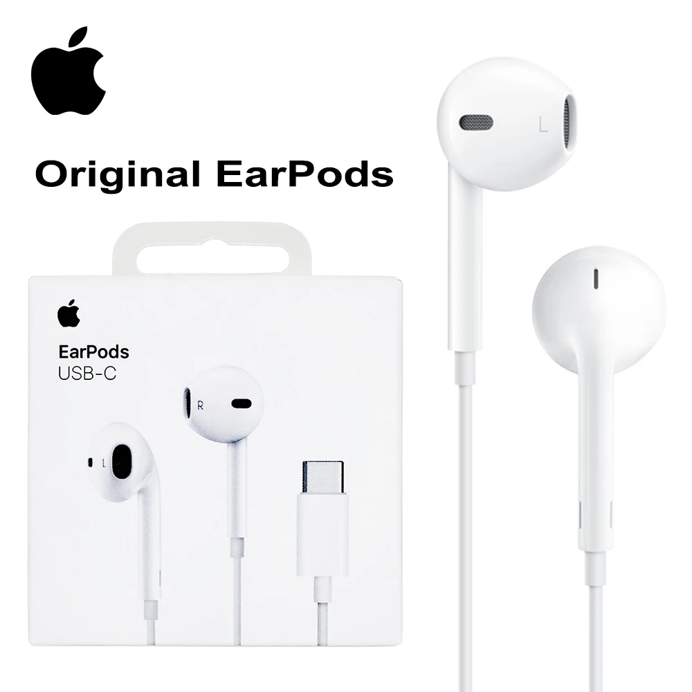 Apple EarPods Original Headphones with Lightning USB-C 3.5mm Wired EarBuds For iPhone 17/16/15/14/13/12/11 Pro Max X/XS/XR 8/7/6