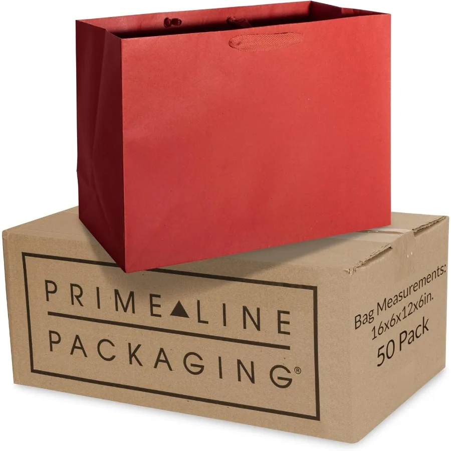 

Red Gift ags Kraft Paper Cristmas Gift ags wit andles for Lar oliday Paper ags for Wrapping Weddings Party Fav ulk 16x6x12 50 P