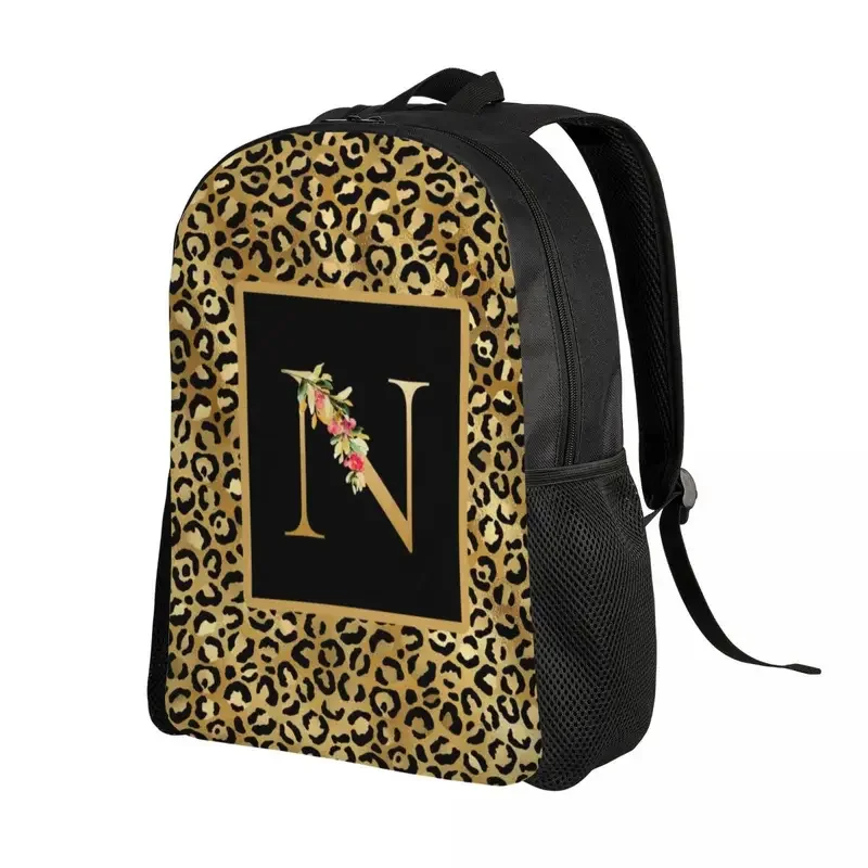 Leopard Pattern Letter Travel Backpack Men Women School Laptop Bookbag College Student Daypack Bags