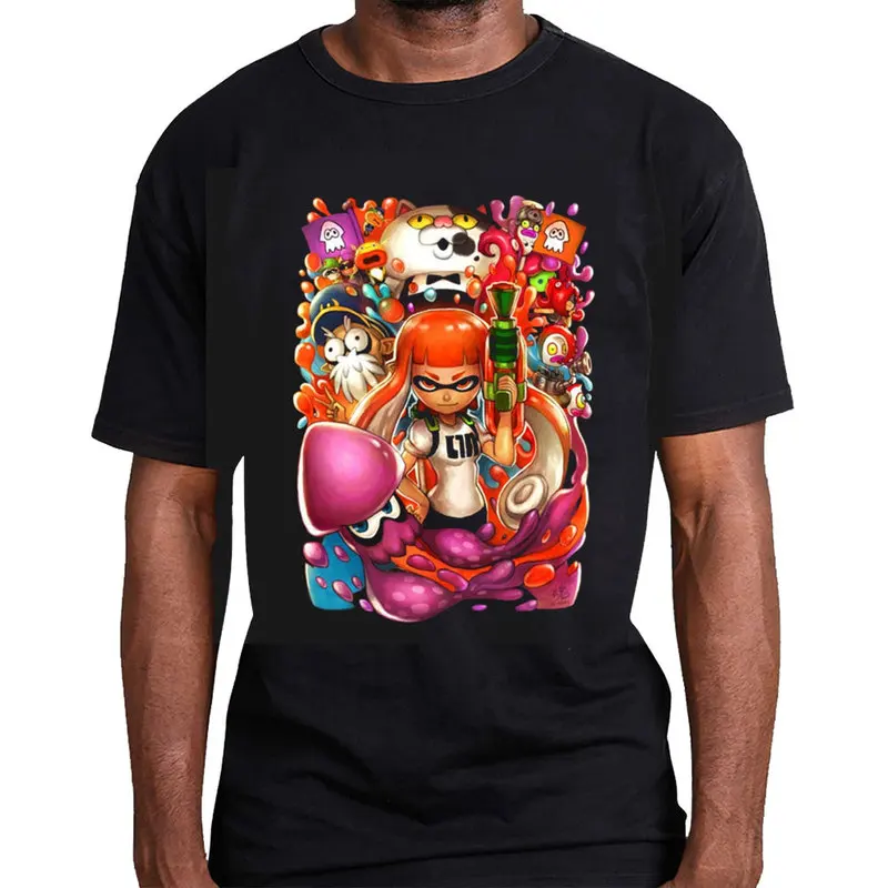 Cute Cartoon Videogame Splatoon Gift T Shirt for Gamer 1231 Short Sleeve Graphic Clothes 100% cotton Unisex Tee US Size S-6XL