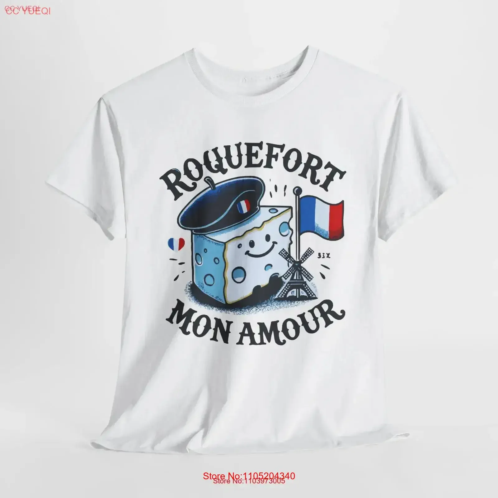 Französisches Roquefort Mon Amour T-Shirt für Käseliebhaber, Frankreich-Flaggen-Design, Foodie-Küche, weiche Baumwolle, Vintage-Waschung für Herren