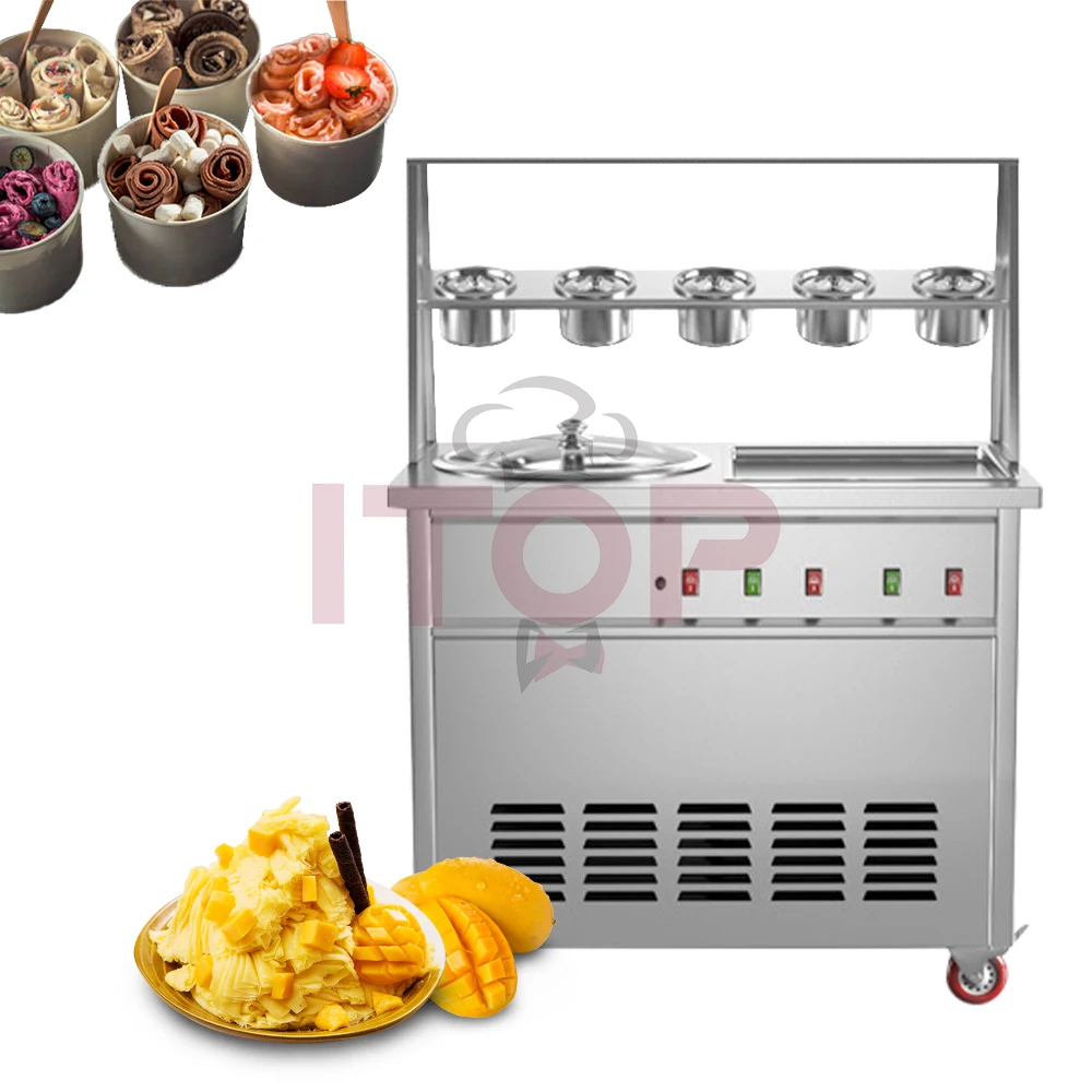 ITOP 1800W Rollo De Helado draagbare ijsmachine Enkele plaat Koken Dubbele plaat ijsroller