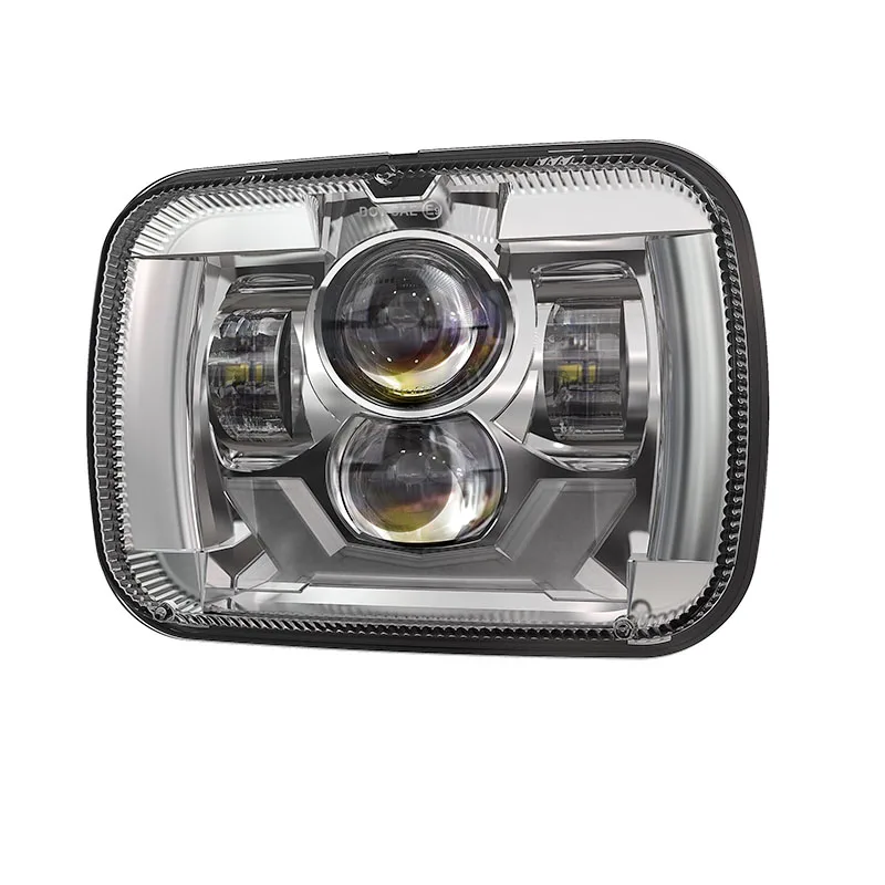 Truck Headlights Square 5x7 7x6\'\' Inch LED Headlamp Hi-Lo DRL For Jeep Cherokee XJ YJ Motorcycle Suzuki Katana 750 1000 and 1100